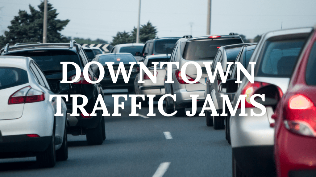 Mayor Faulk Gives Speech on Fixing Traffic Jams in Downtown Emerson Valley