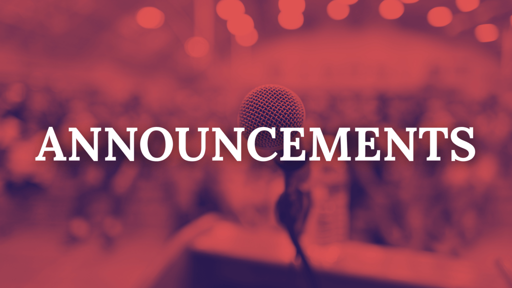 October 2019 Announcements